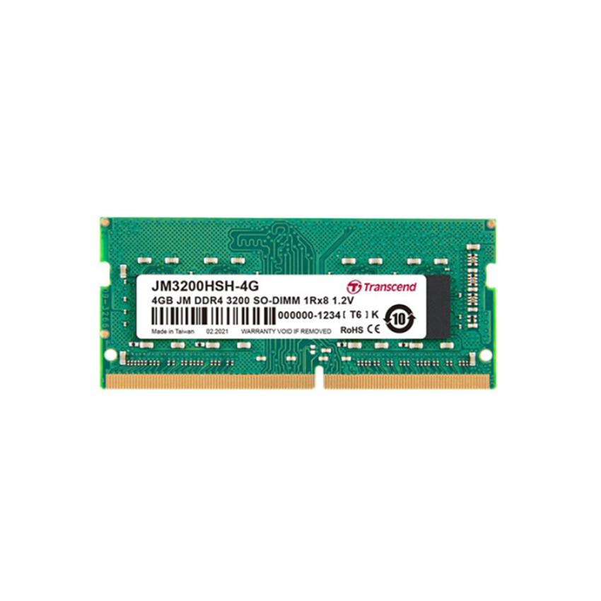 Ram Transcend Laptop 4GB DDR4 3200Mhz SO-DIMM (JM3200HSH-4G) | Hàng chính hãng