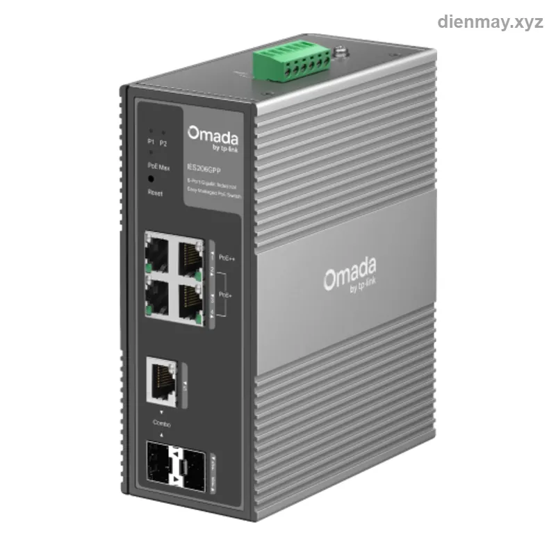 Switch công nghiệp PoE 6 cổng Gigabit TP-Link IES206GPP Easy Managed PoE++ - Nhà máy, kho xưởng, ngoài trời cần switch công nghiệp chịu nhiệt rộng