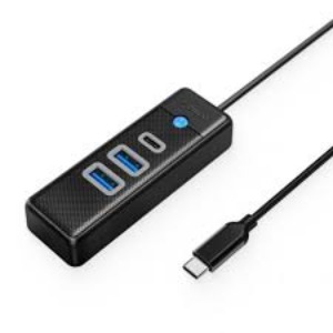 Bộ chia HUB, USB-A sang 2 cổng USB3.0 + 1 cổng TypeC ORICO PWC2U-U3-015-BK-EP | Hàng chính hãng
