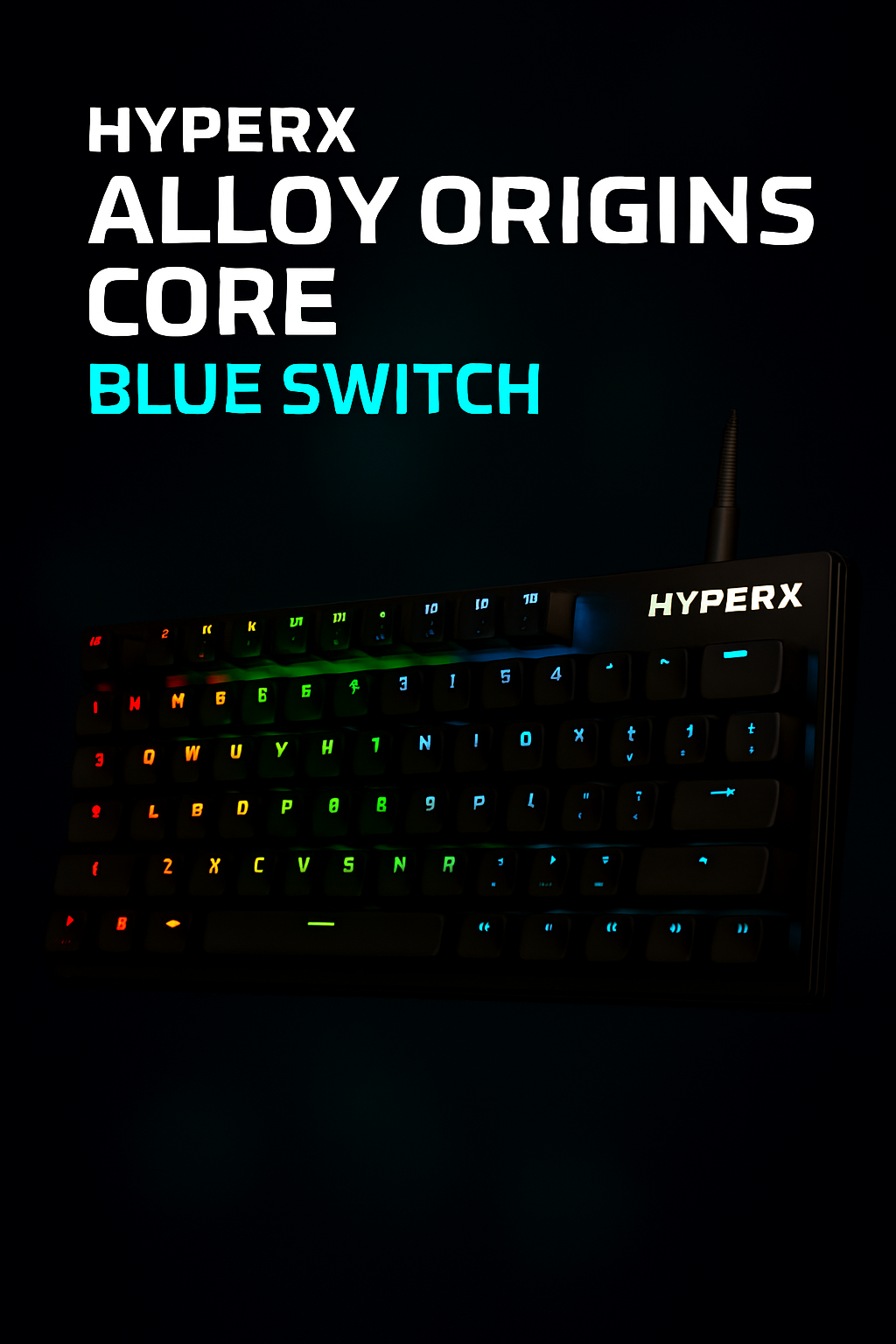 BÀN PHÍM CƠ HYPERX ALLOY ORIGINS CORE BLUE SWITCH