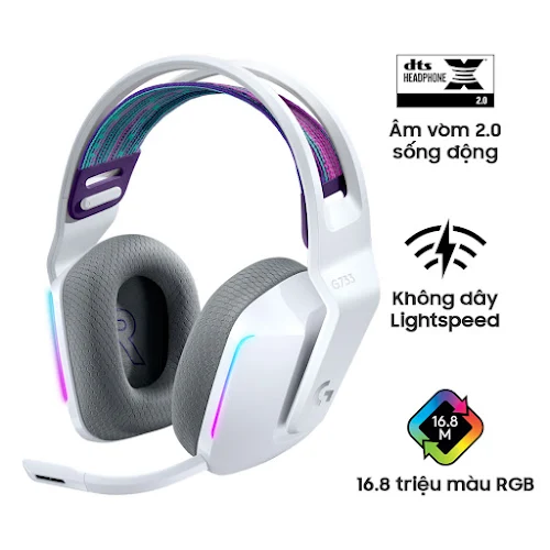 Tai nghe gaming không dây Logitech G733 KDA với RGB