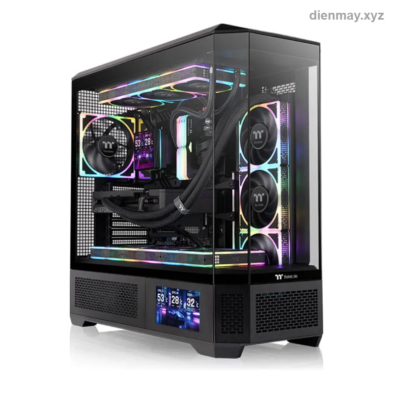 Vỏ case Thermaltake View 600 TG Full Tower Đen (không gồm màn hình LCD) - PC gaming/workstation cao cấp, build tản nhiệt nước custom