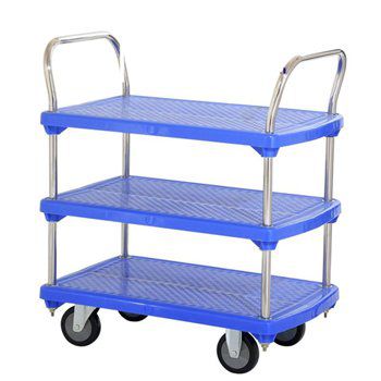 Xe Kéo Sàn Nhựa 3 Tầng 2 Tay Đẩy SUMO NP-230D Tải Trọng 250kg | Hàng chính hãng