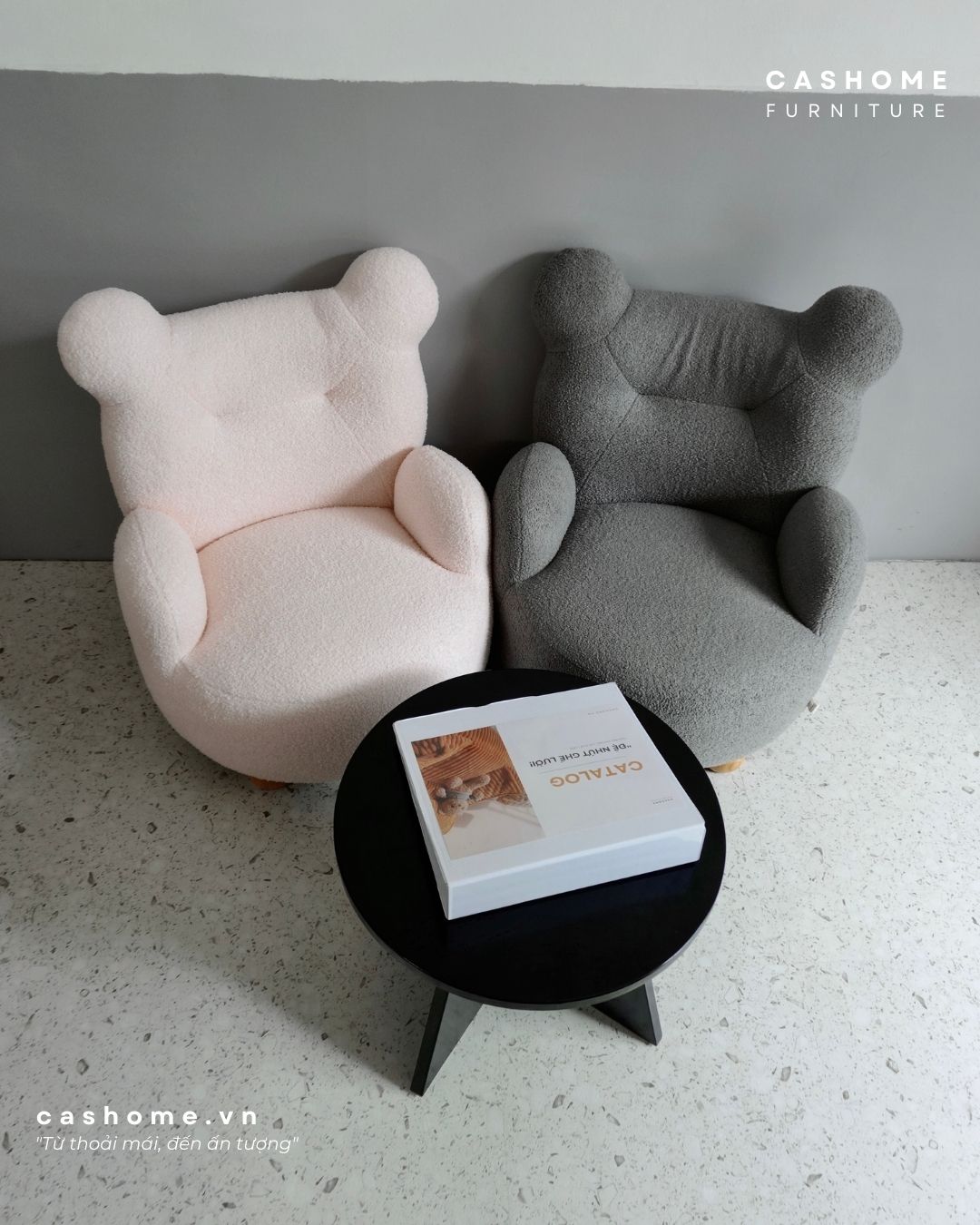 THANH LÝ - GHẾ BÉ BÁNH GẤU - Xám