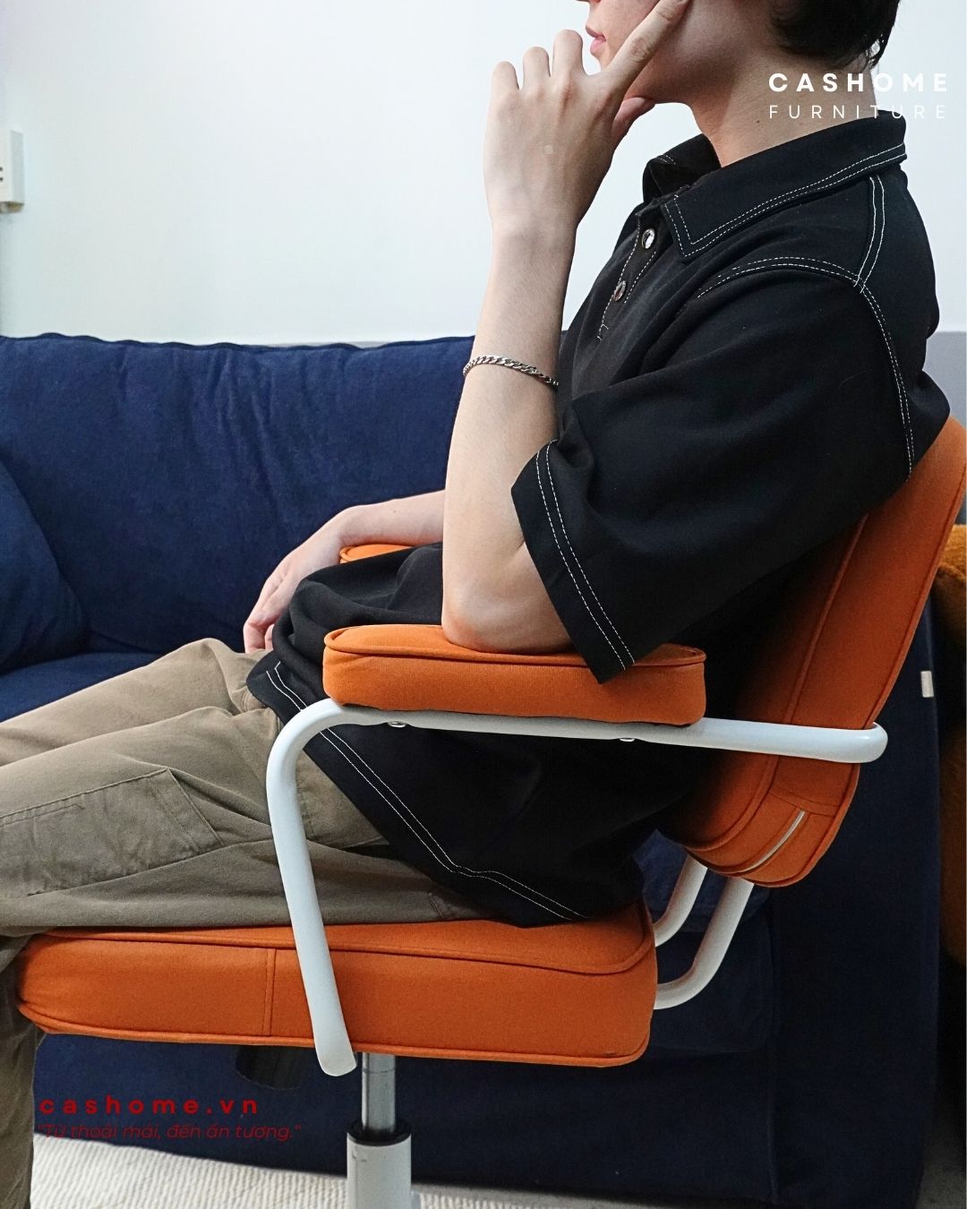 THANH LÝ - GHẾ XOAY BÔNG SÒ - Cam