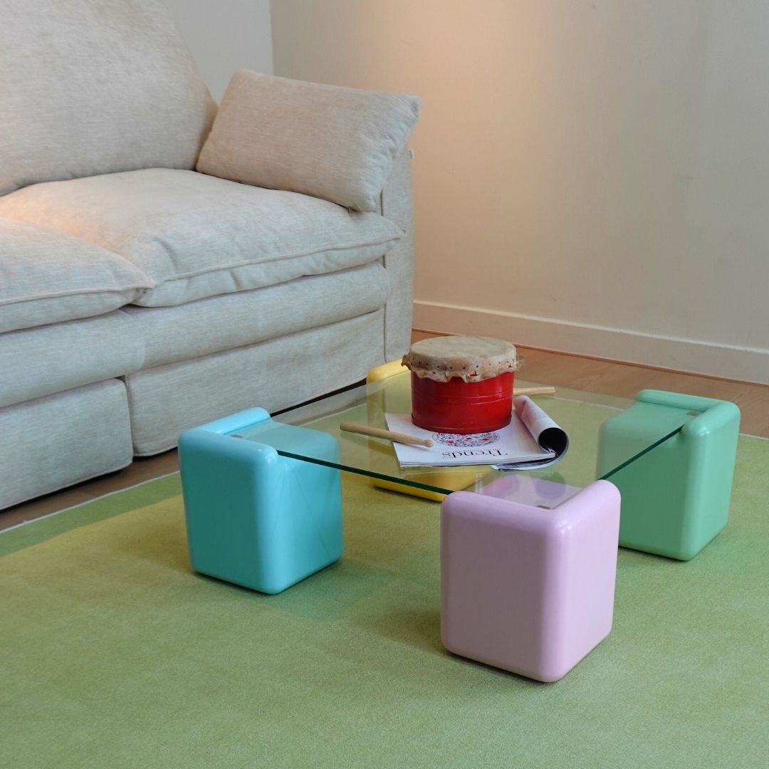 BÀN VIÊN NGỌT - MẶT KÍNH/MDF SƠN