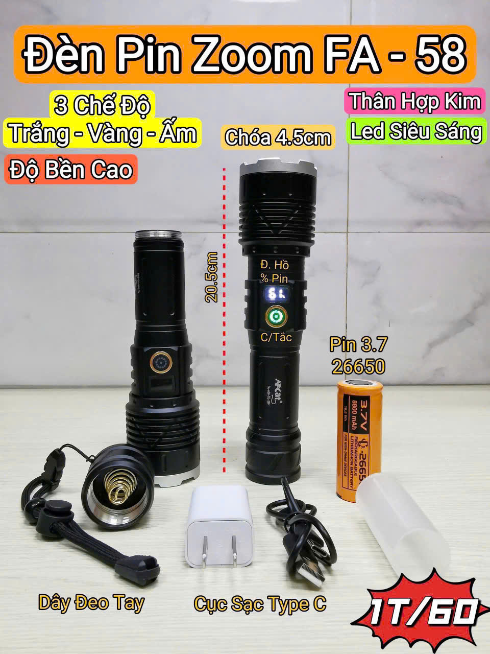 Đèn pin cầm tay tiện lợi FA_58