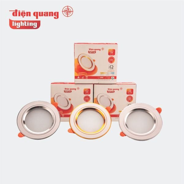 Bộ đèn LED Downlight Điện Quang ĐQ LRD17 098CS W90 (9W, viền trắng, Ø90, đổi màu, bầu kín)