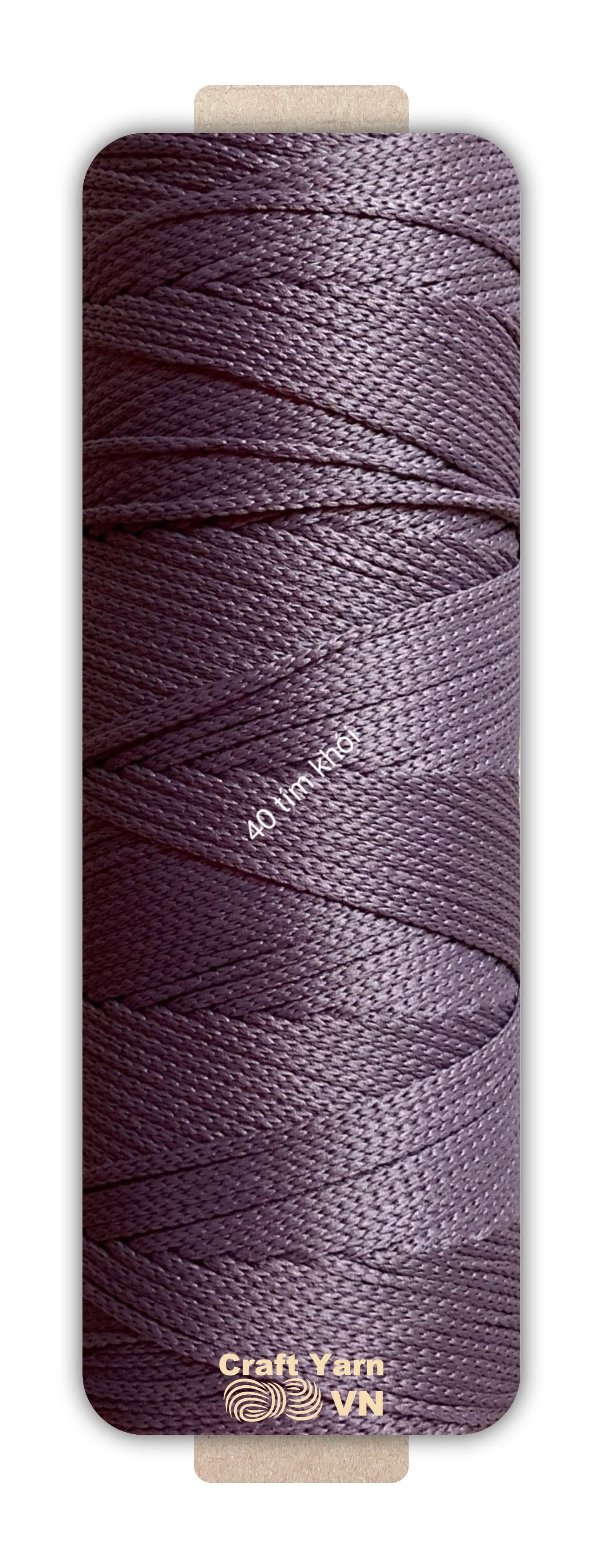 Sợi dệt Craft Yarn 2mm màu trơn