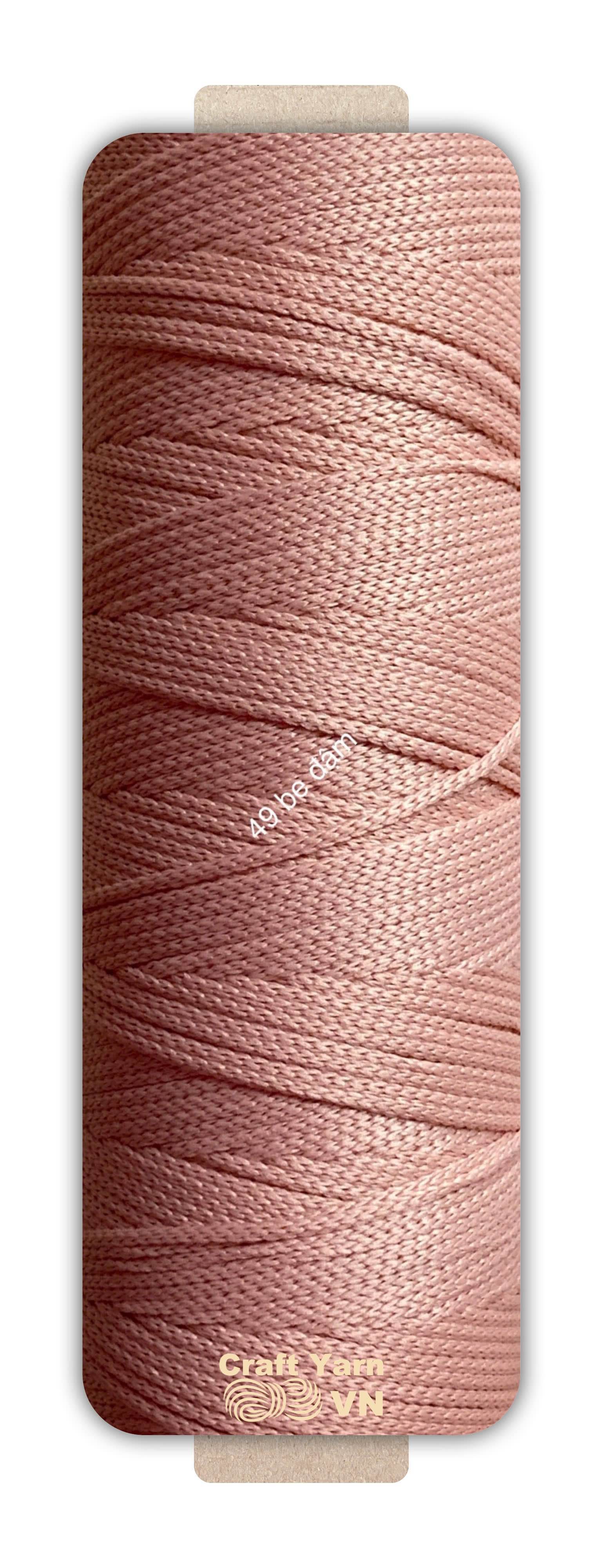 Sợi dệt Craft Yarn 2mm màu trơn