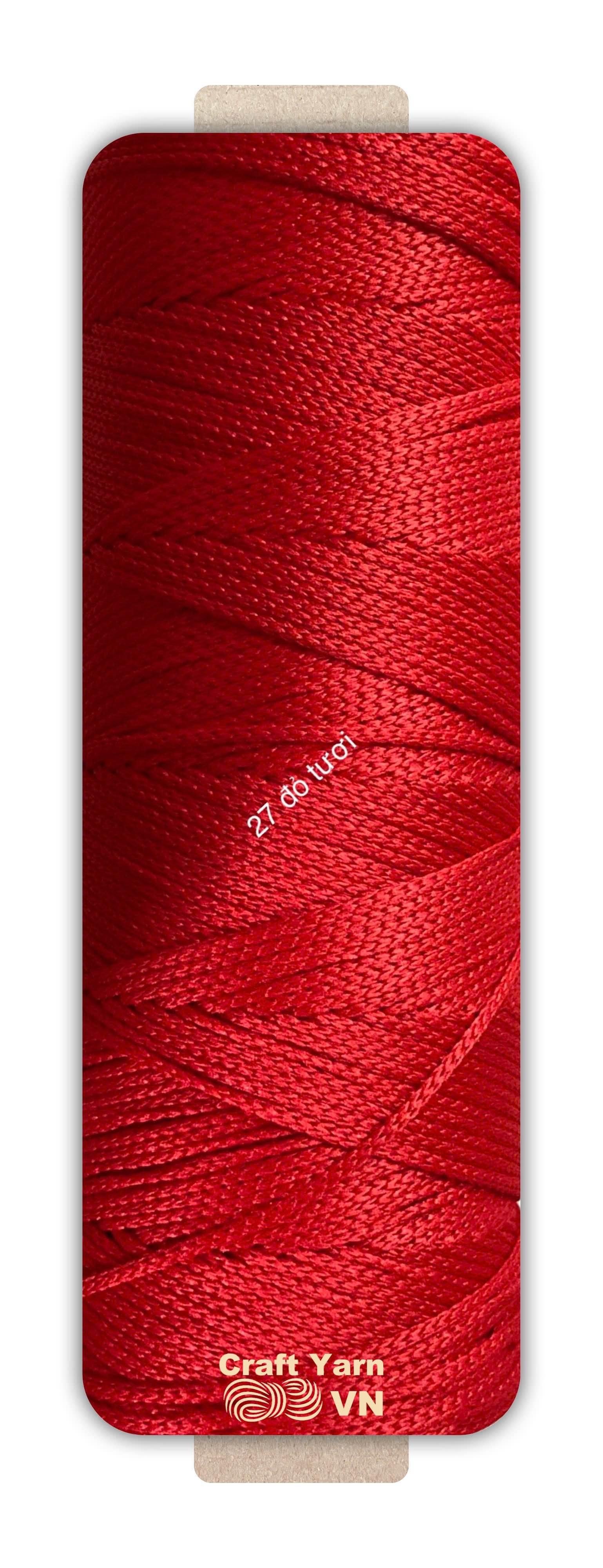 Sợi dệt Craft Yarn 2mm màu trơn