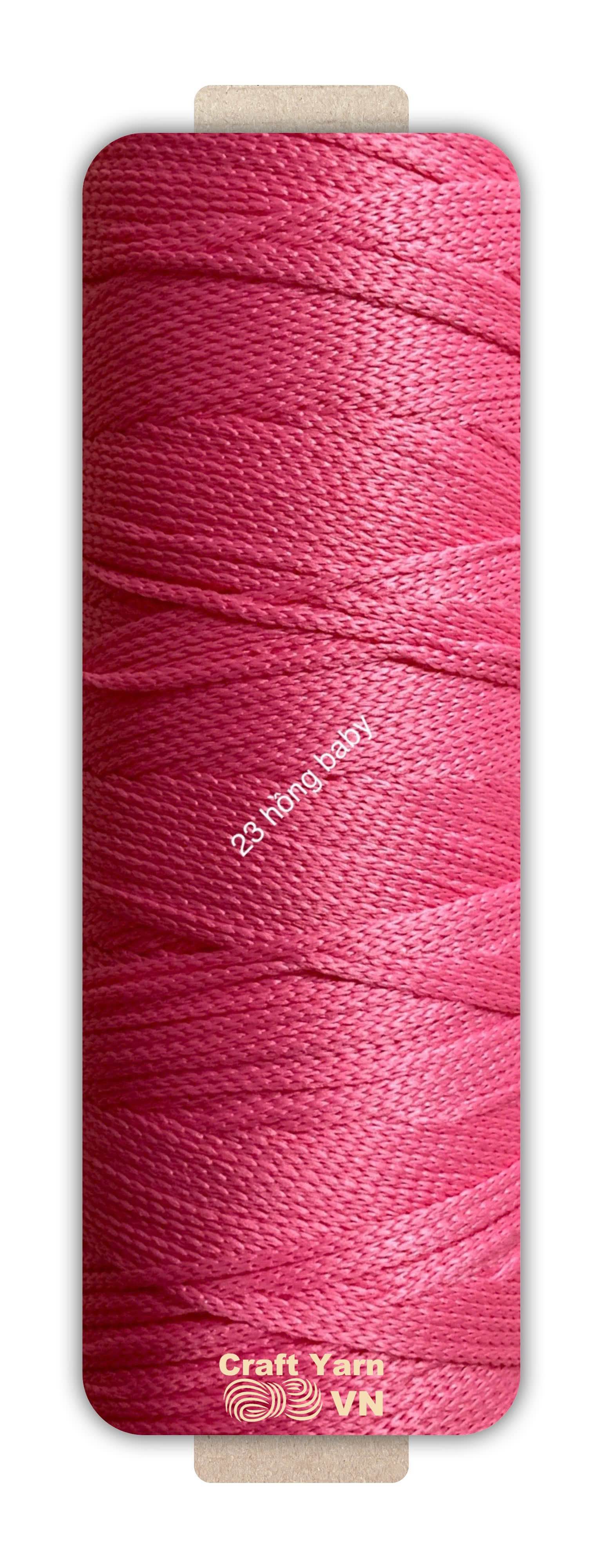 Sợi dệt Craft Yarn 2mm màu trơn
