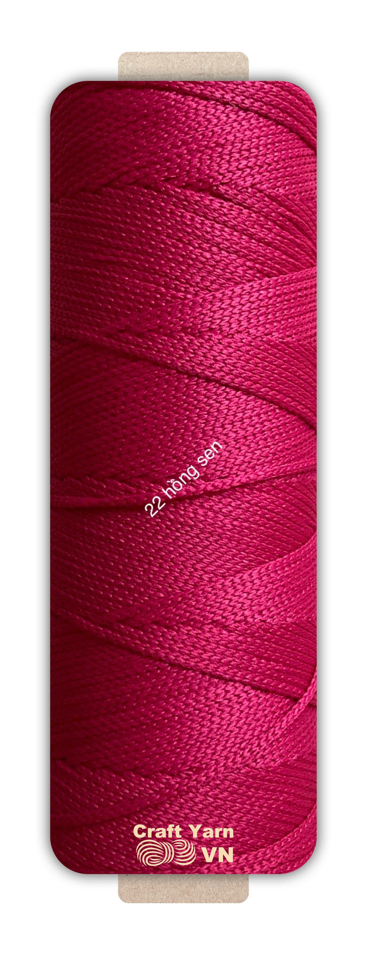 Sợi dệt Craft Yarn 2mm màu trơn