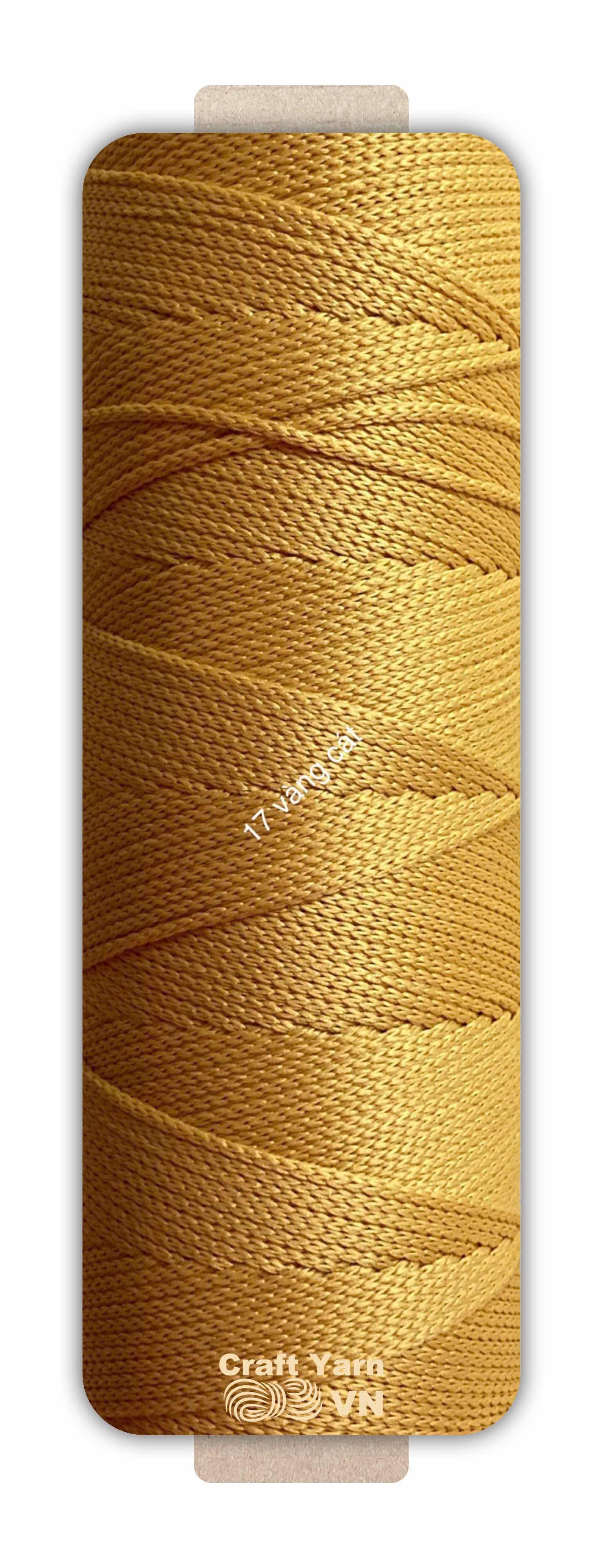 Sợi dệt Craft Yarn 2mm màu trơn