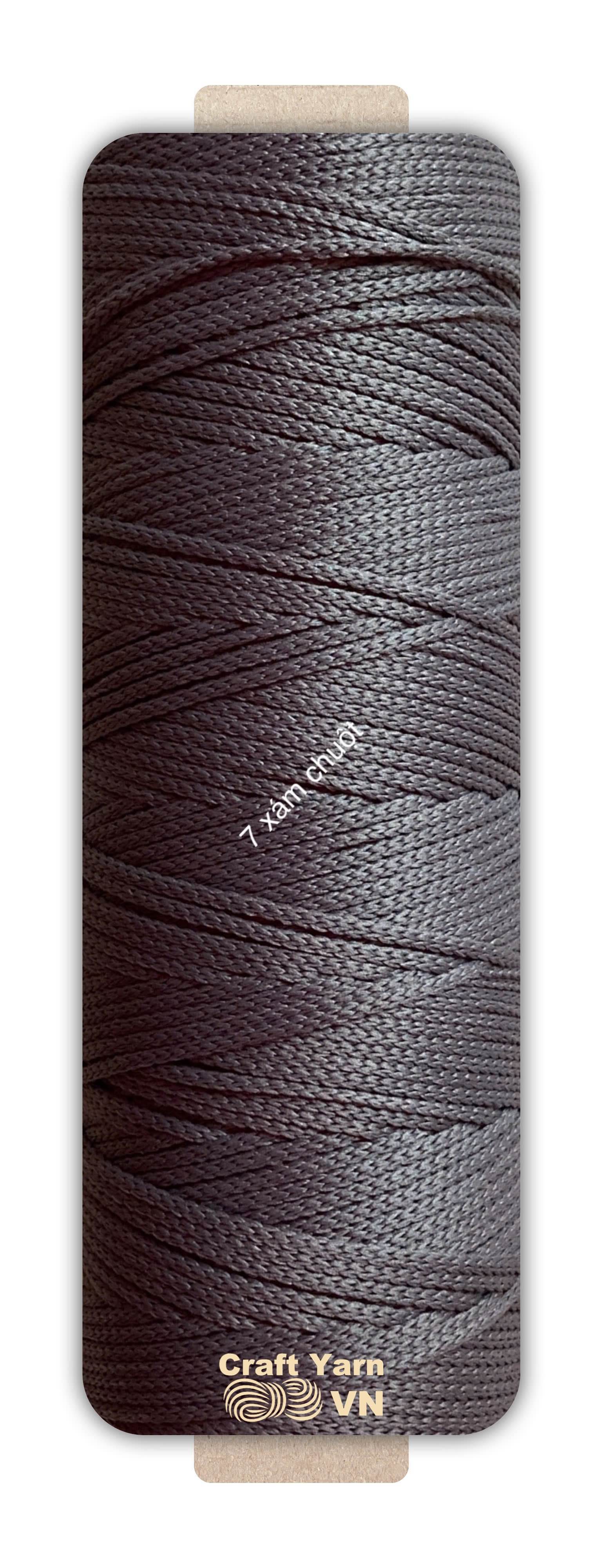 Sợi dệt Craft Yarn 2mm màu trơn