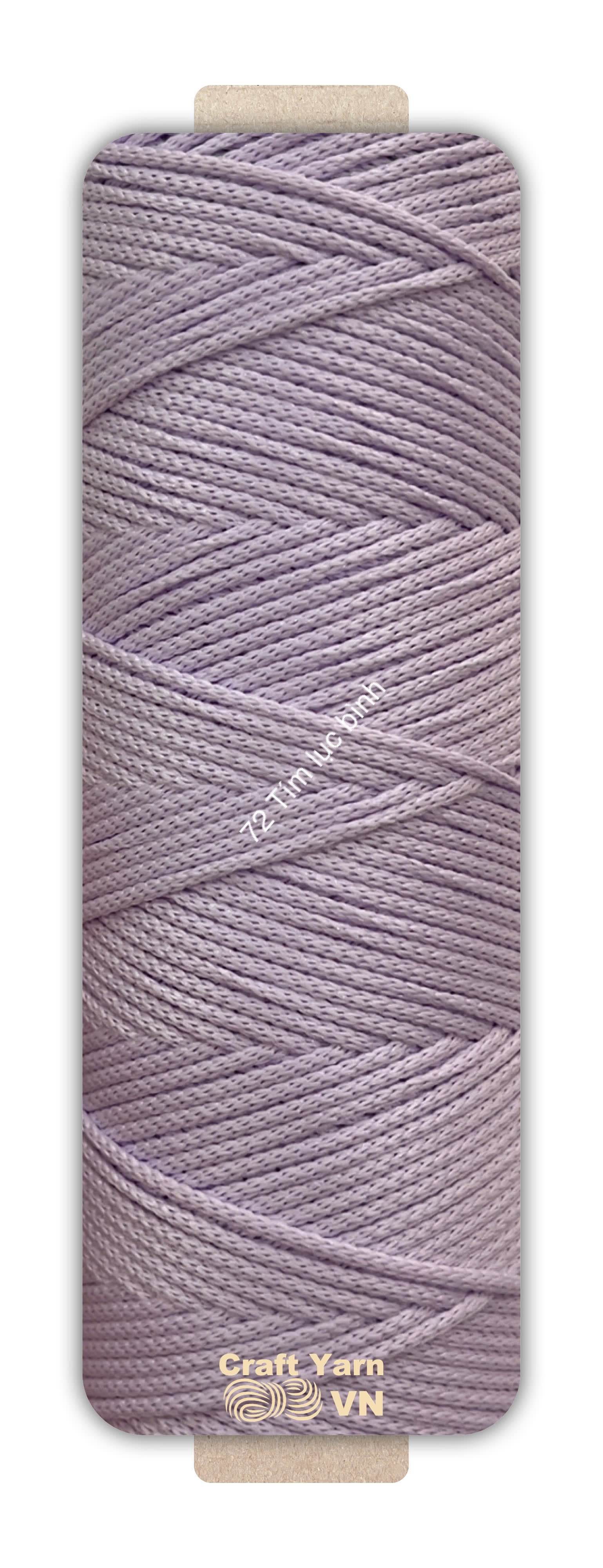 Sợi dệt Craft Yarn 2mm màu trơn