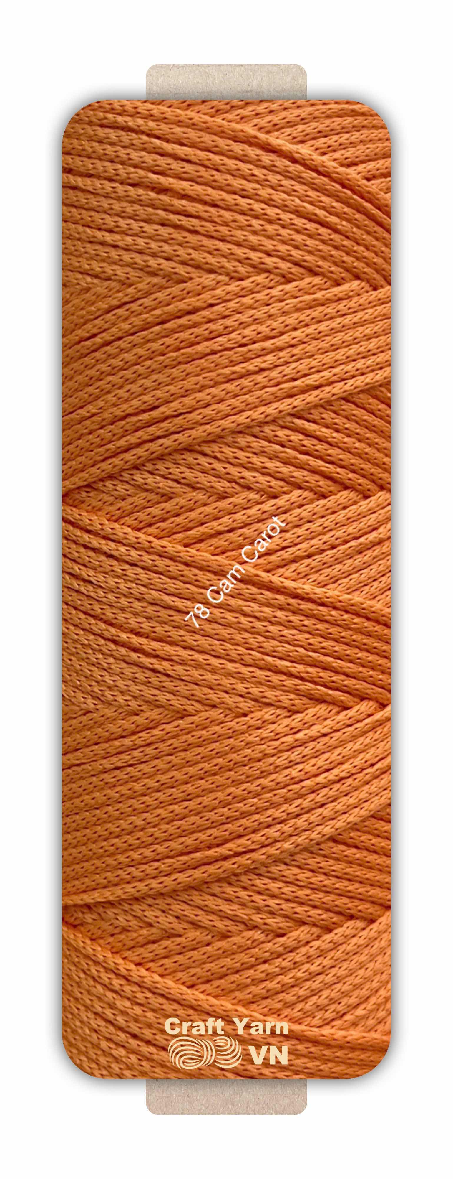 Sợi dệt Craft Yarn 2mm màu trơn