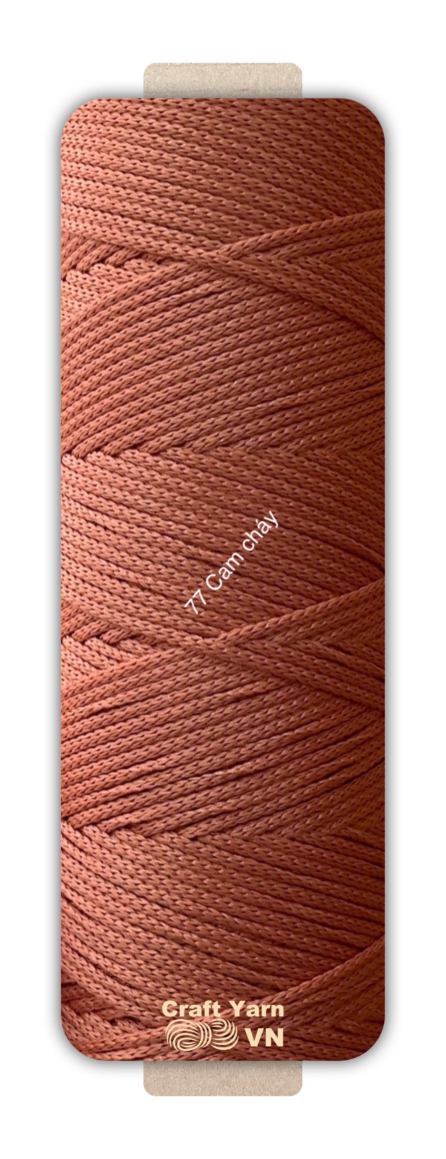 Sợi dệt Craft Yarn 2mm màu trơn