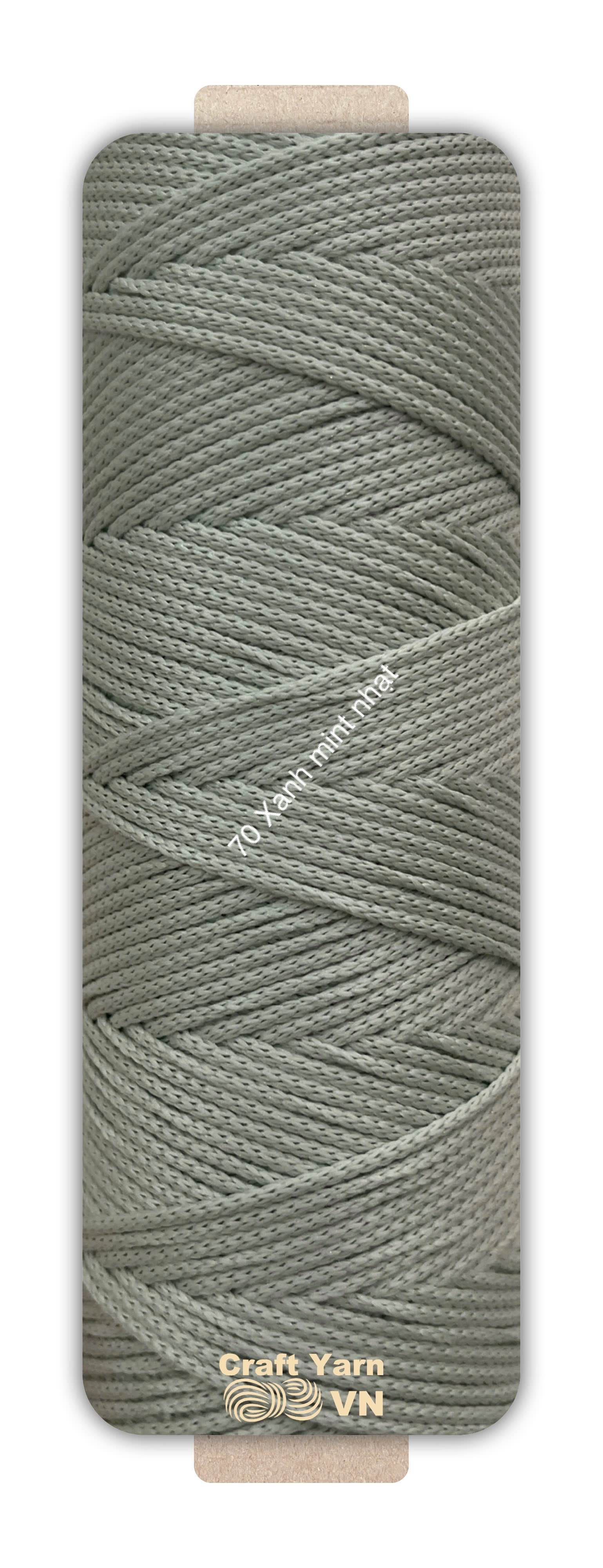 Sợi dệt Craft Yarn 2mm màu trơn