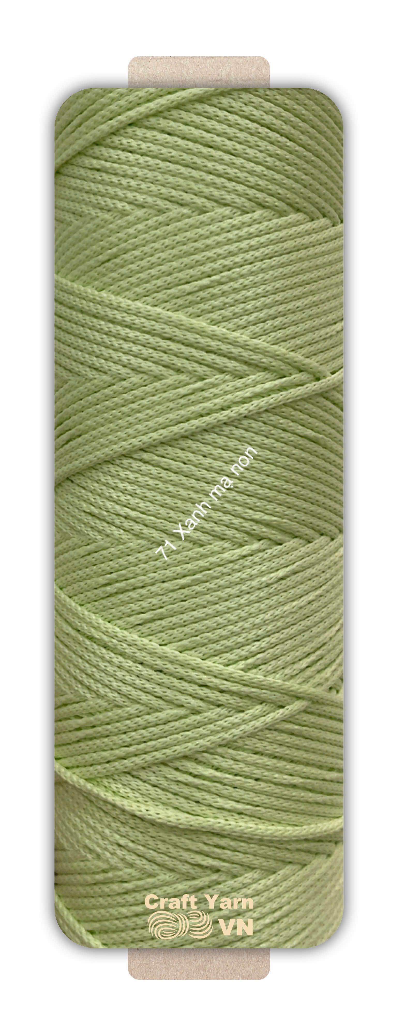 Sợi dệt Craft Yarn 2mm màu trơn