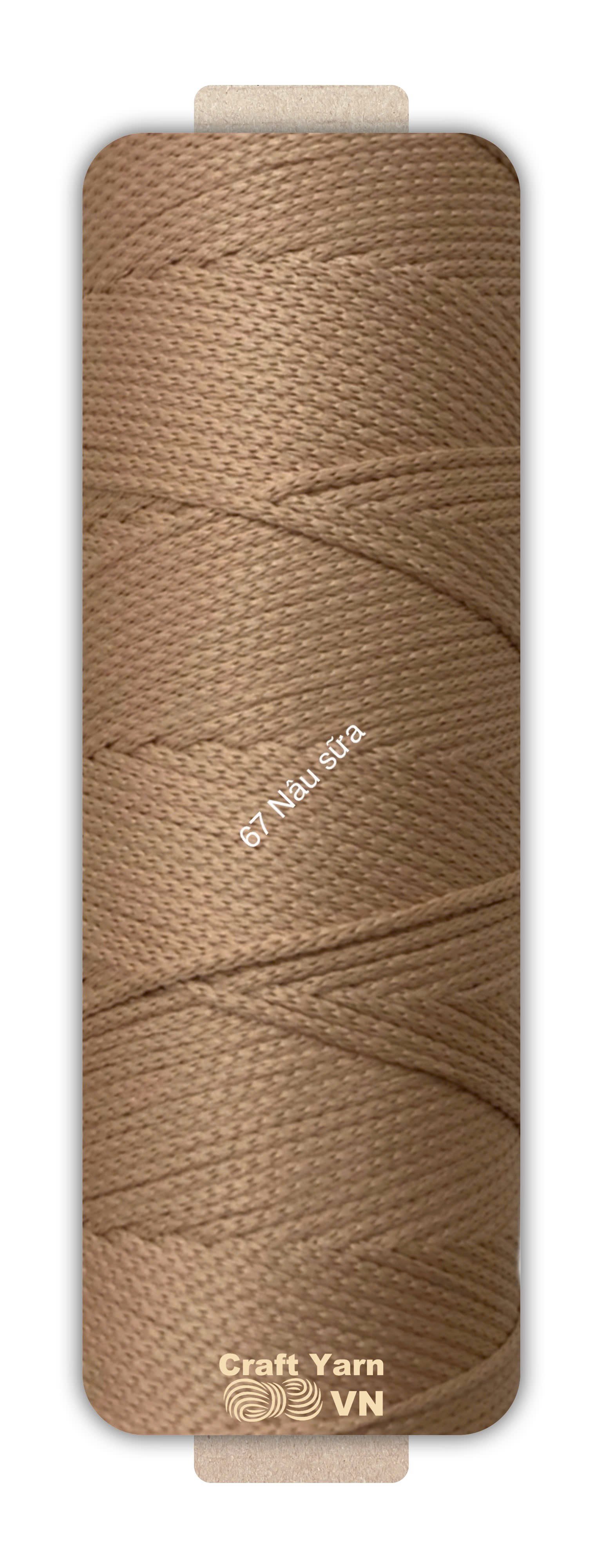 Sợi dệt Craft Yarn 2mm màu trơn