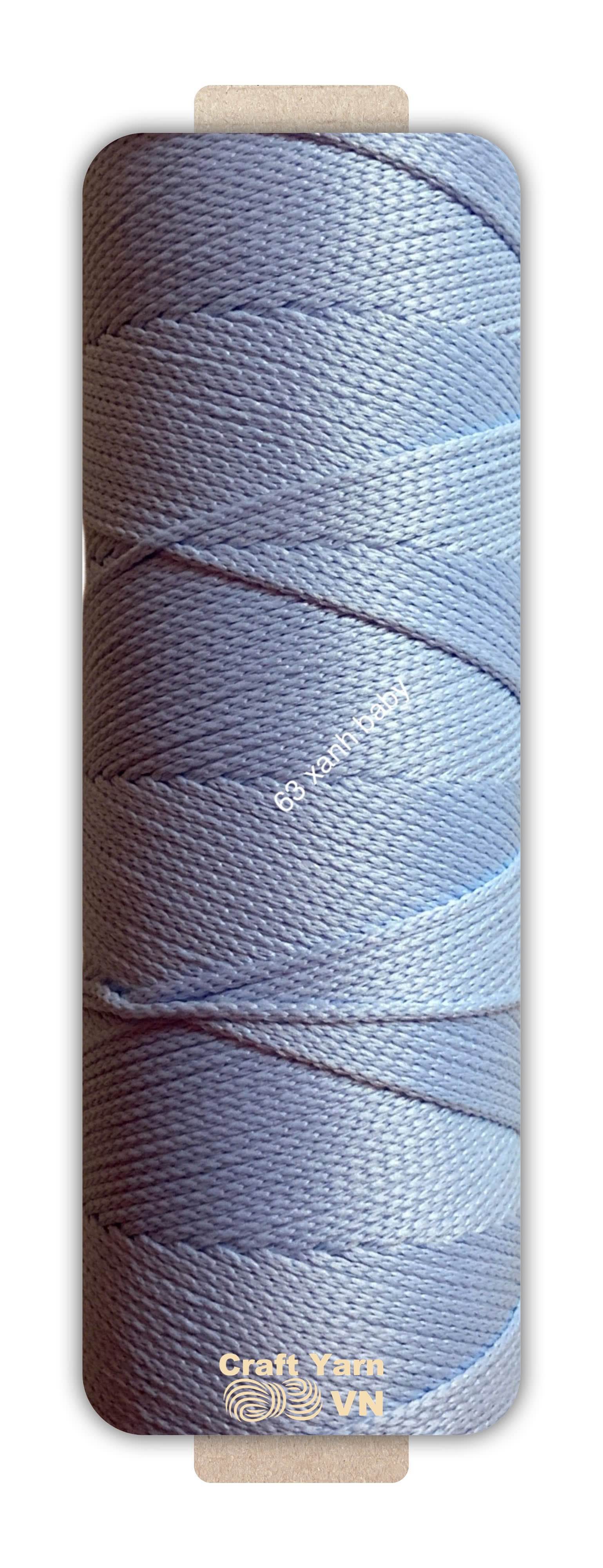 Sợi dệt Craft Yarn 2mm màu trơn