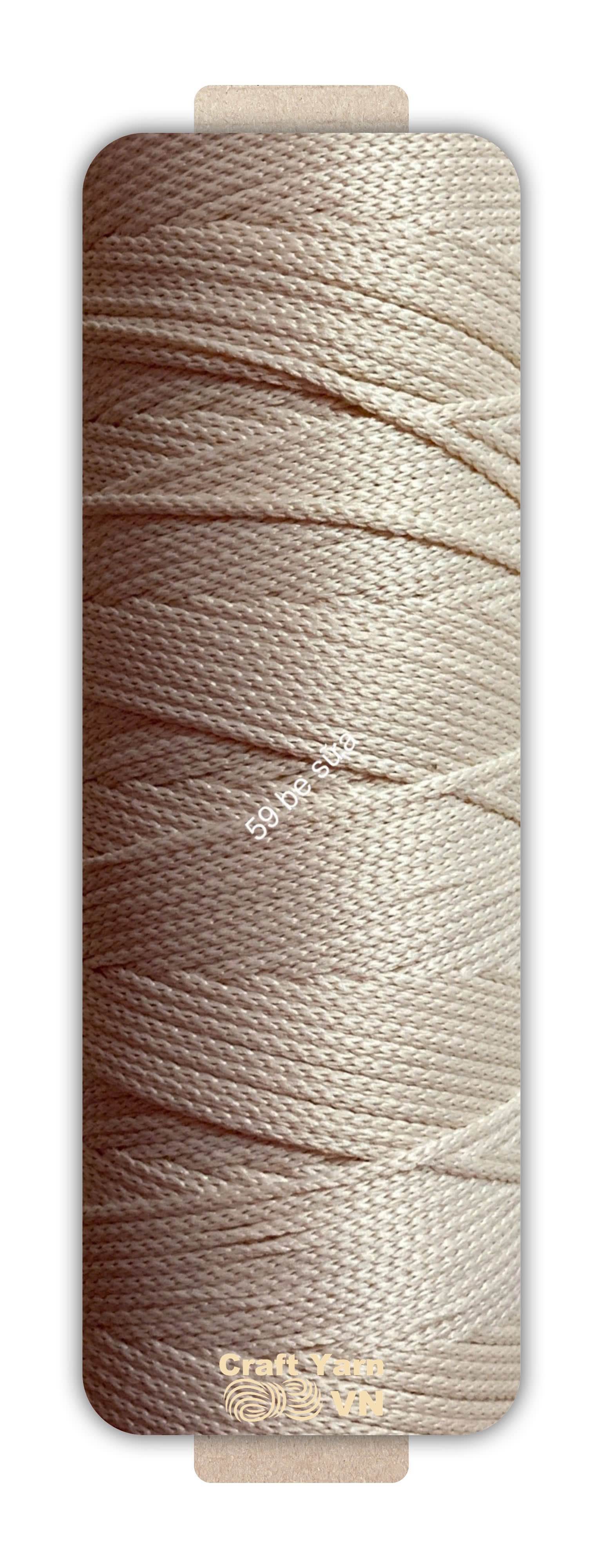 Sợi dệt Craft Yarn 2mm màu trơn