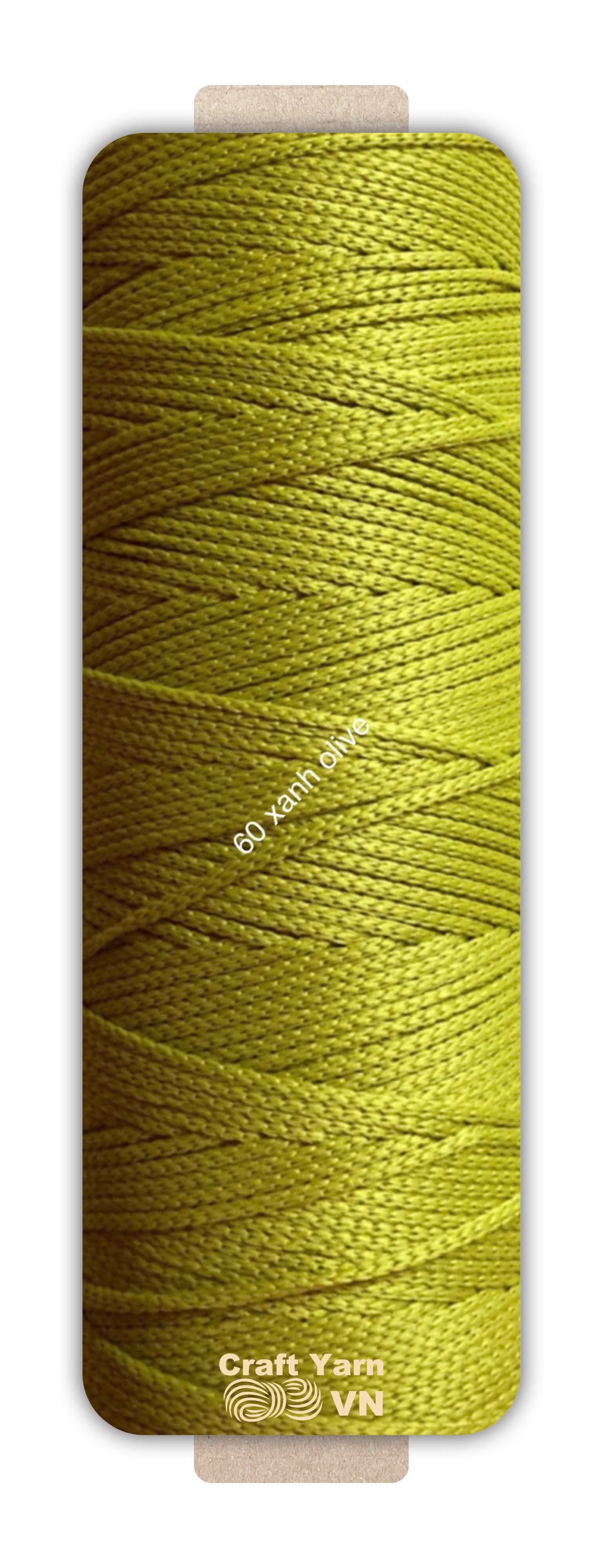 Sợi dệt Craft Yarn 2mm màu trơn