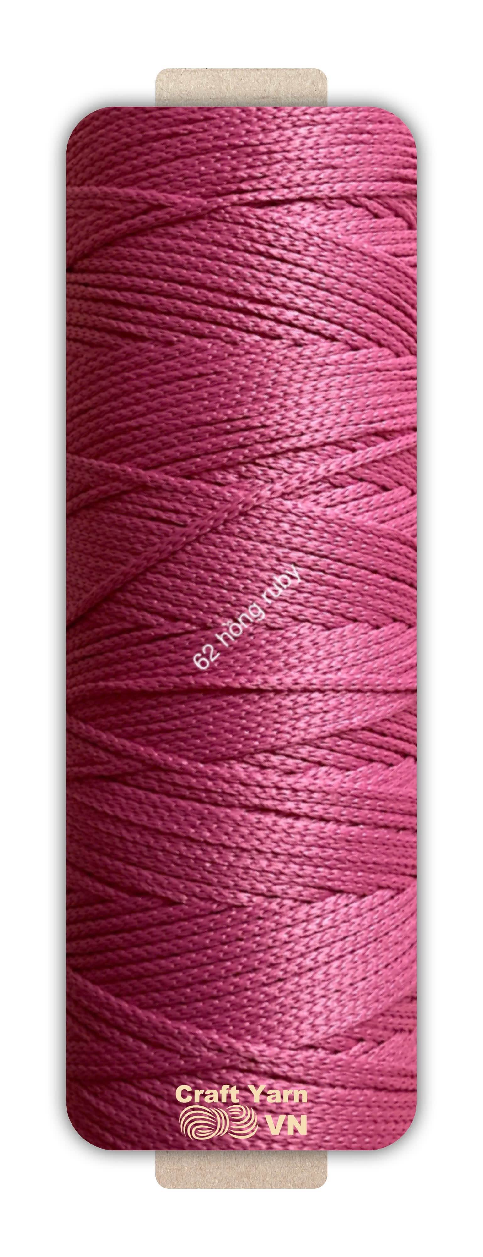 Sợi dệt Craft Yarn 2mm màu trơn