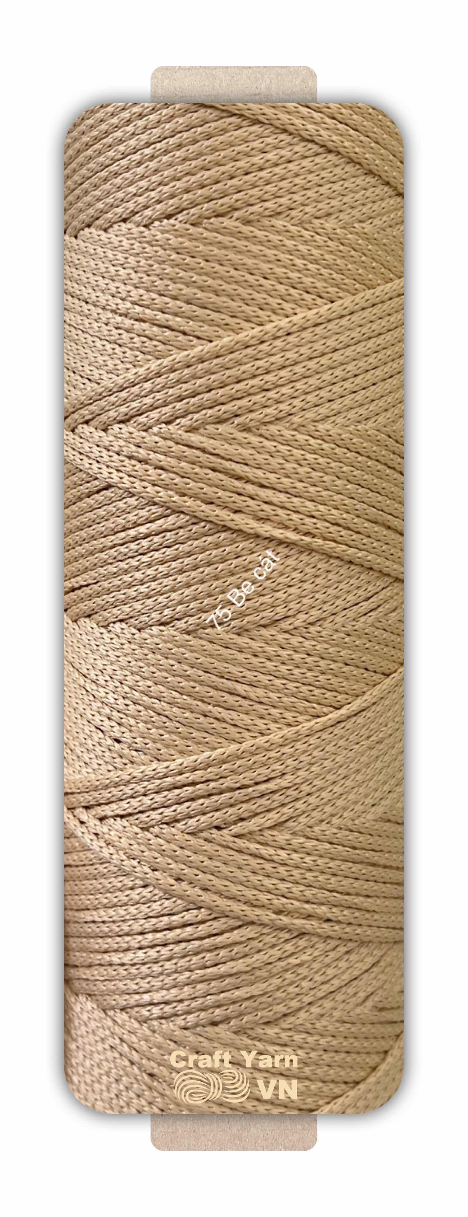 Sợi dệt Craft Yarn 2mm màu trơn