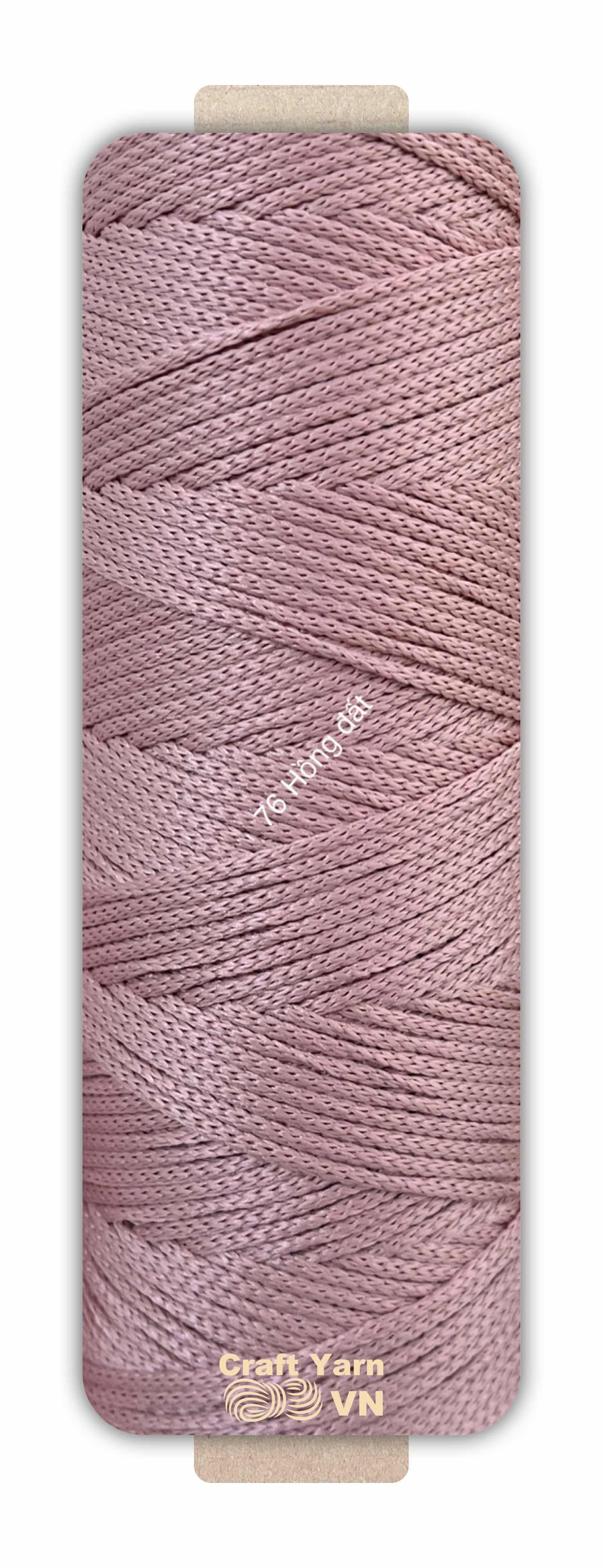 Sợi dệt Craft Yarn 2mm màu trơn