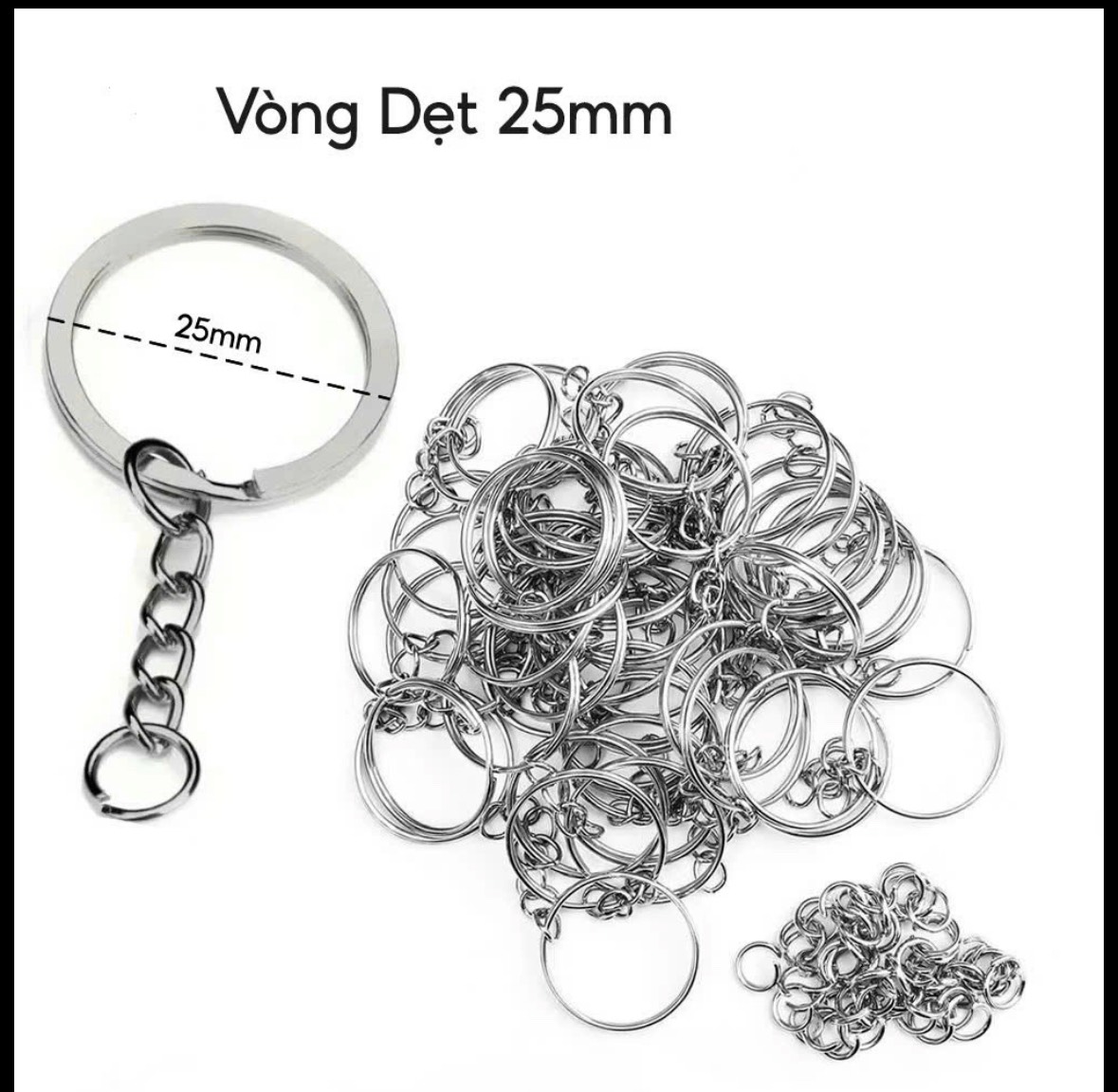 Móc khoá vòng dẹt 25mm