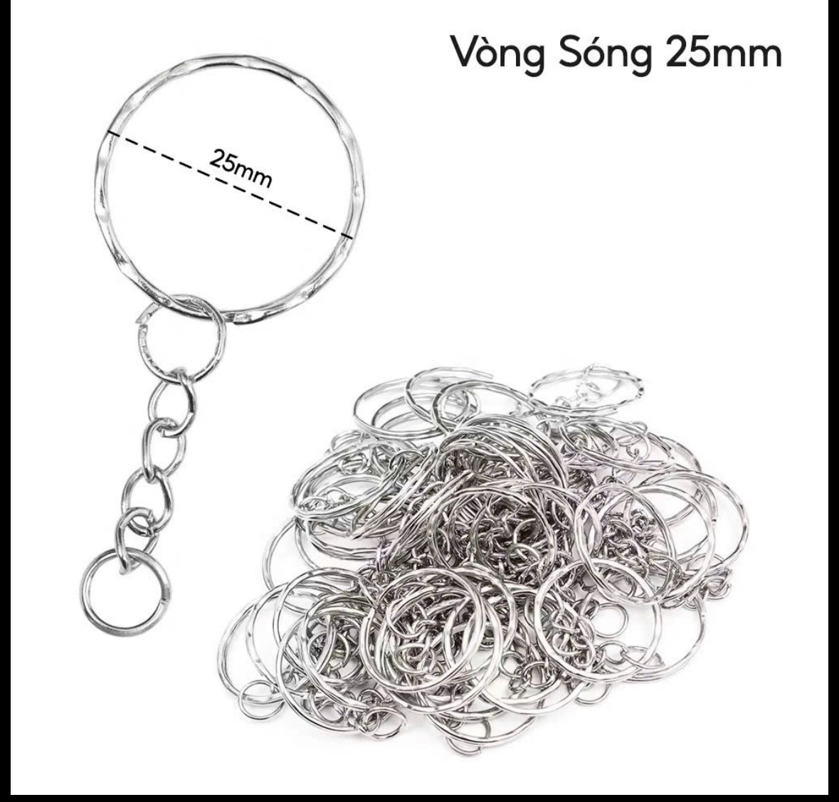 Móc khoá vòng sóng 25mm