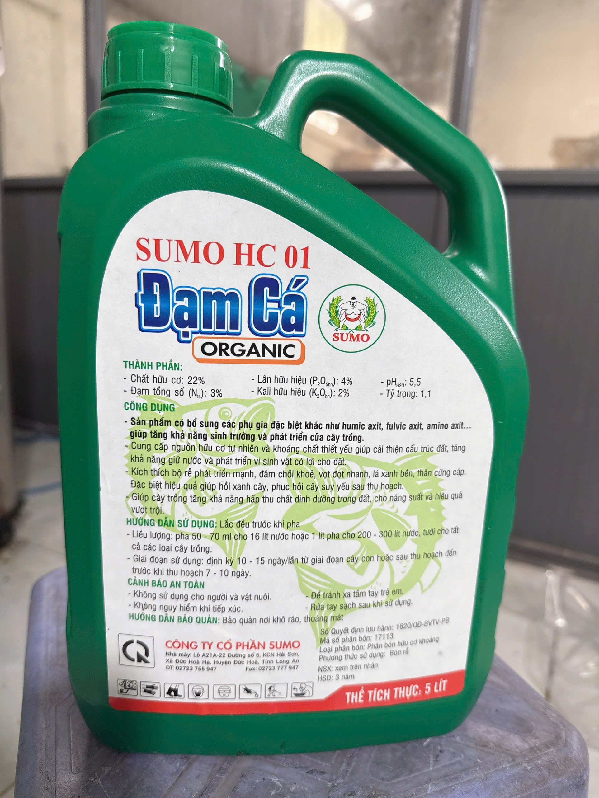 SUMO HC 01 ĐẠM CÁ ORANIC - CAN 5 LÍT