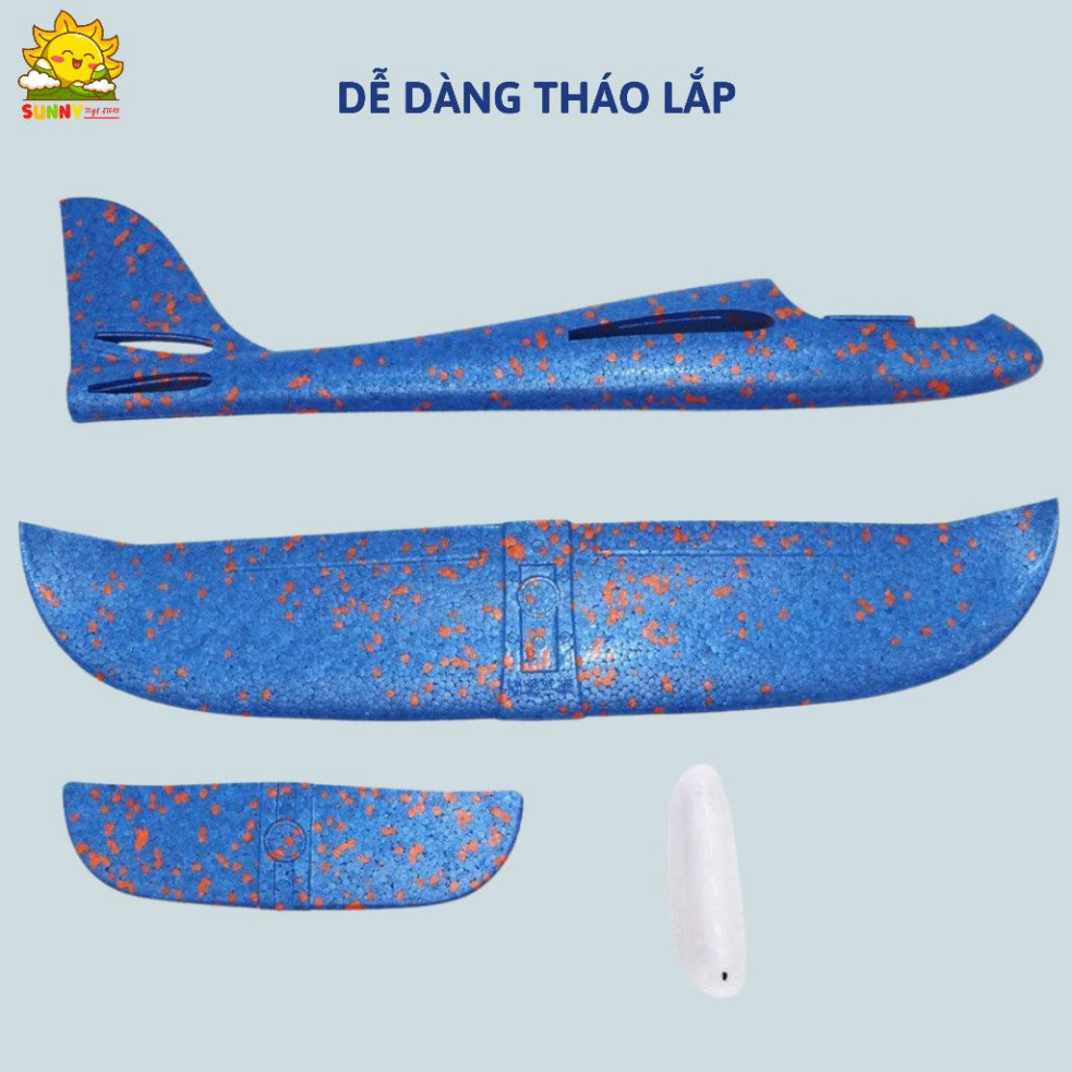 Combo 3 Máy Bay Bằng Xốp Loại Lớn Và 1 Dụng Cụ Phóng, Bộ Đồ Chơi Máy Bay An Toàn, Bền Chắc, Có Đèn Led Đẹp - Sunny Kids