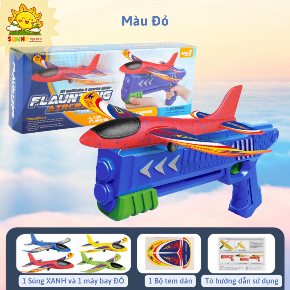Đồ chơi phóng máy bay bằng xốp, chất liệu EPP cao cấp bền đẹp, đồ chơi an toàn cho bé, chứng nhận Intertek - Sunny Kids