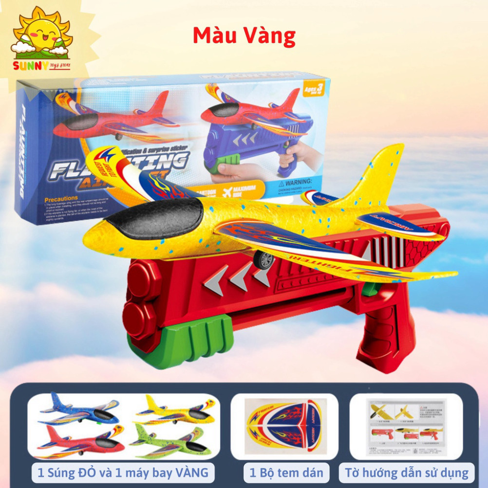 Đồ chơi phóng máy bay bằng xốp, chất liệu EPP cao cấp bền đẹp, đồ chơi an toàn cho bé, chứng nhận Intertek - Sunny Kids