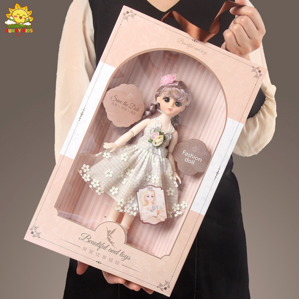 Hộp Quà Tặng Búp Bê Cho Bé Gái, Dài 33 cm, Chất Lượng Cao, Mắt 3D, Nhiều Khớp Cử Động Và Phụ Kiện Tinh Tế - Sunny Kids