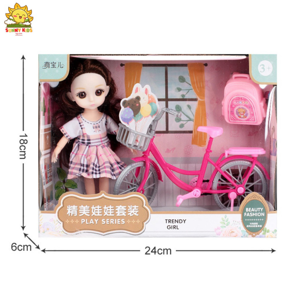 Hộp Quà Tặng Búp Bê Cho Bé Gái, Dài 33 cm, Chất Lượng Cao, Mắt 3D, Nhiều Khớp Cử Động Và Phụ Kiện Tinh Tế - Sunny Kids