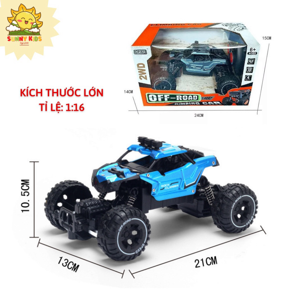 Xe Đồ chơi Điều khiển từ xa Climbing Car, Vỏ ốp Hợp Kim siêu bền, đèn chiếu sáng, 2.4GHz, phạm vi 35m, 1:16 - Sunny Kids