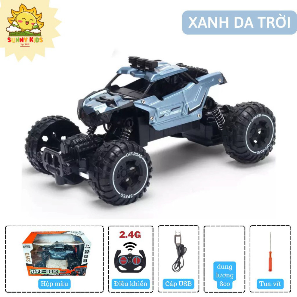 Xe Đồ chơi Điều khiển từ xa Climbing Car, Vỏ ốp Hợp Kim siêu bền, đèn chiếu sáng, 2.4GHz, phạm vi 35m, 1:16 - Sunny Kids
