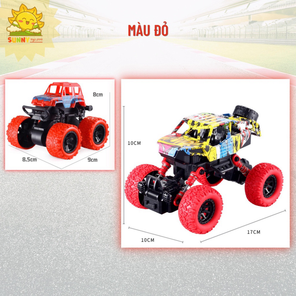 Combo 2 Xe Đồ Chơi Địa Hình Lớn Nhỏ Cho Bé, Xe Chạy Đà 2 Cầu, Giảm Sóc 4 Bánh, Lốp Xe Bằng Cao Su An Toàn - Sunny Kids