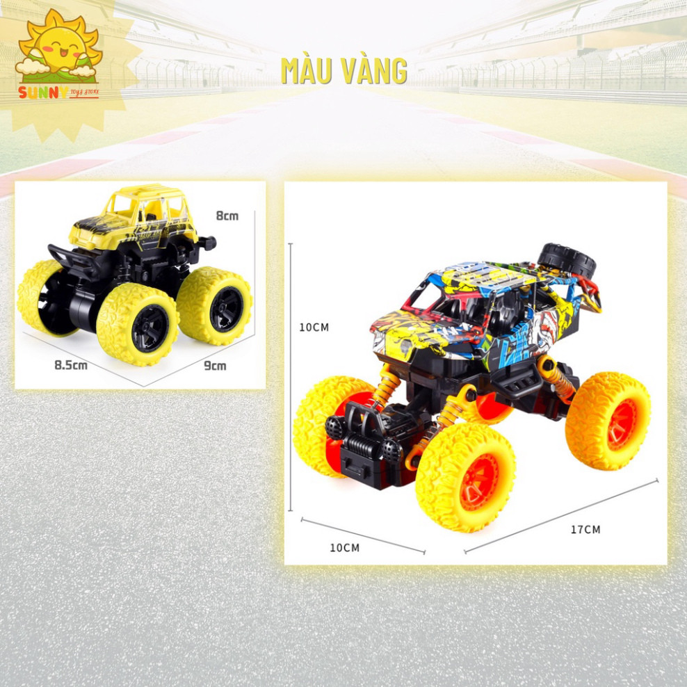 Combo 2 Xe Đồ Chơi Địa Hình Lớn Nhỏ Cho Bé, Xe Chạy Đà 2 Cầu, Giảm Sóc 4 Bánh, Lốp Xe Bằng Cao Su An Toàn - Sunny Kids