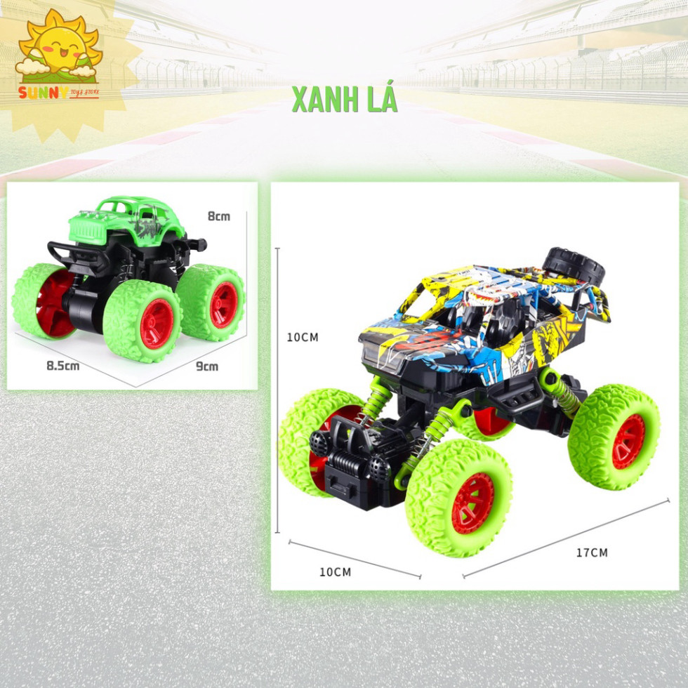 Combo 2 Xe Đồ Chơi Địa Hình Lớn Nhỏ Cho Bé, Xe Chạy Đà 2 Cầu, Giảm Sóc 4 Bánh, Lốp Xe Bằng Cao Su An Toàn - Sunny Kids
