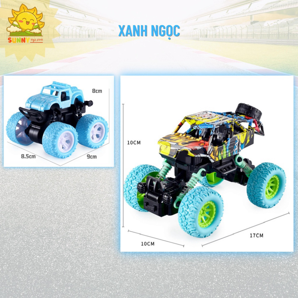 Combo 2 Xe Đồ Chơi Địa Hình Lớn Nhỏ Cho Bé, Xe Chạy Đà 2 Cầu, Giảm Sóc 4 Bánh, Lốp Xe Bằng Cao Su An Toàn - Sunny Kids