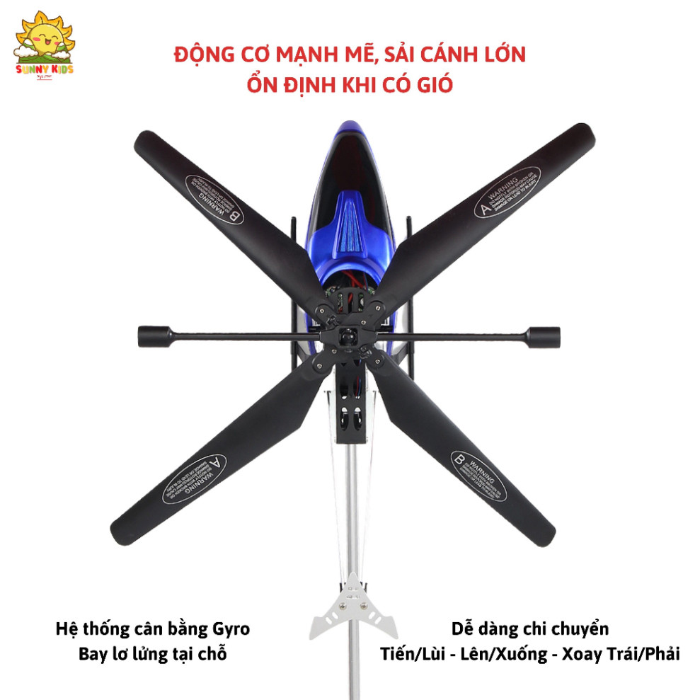 Máy bay Trực Thăng Điều khiển từ xa cỡ lớn L602, dài 45cm, nhiều chức năng thông minh, khung hợp kim - Sunny Kids