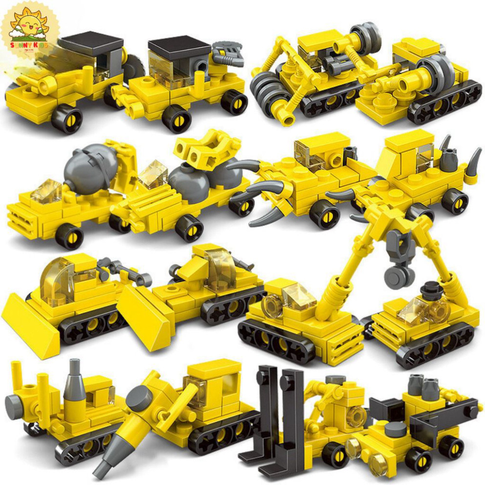 Đồ Chơi Lắp Ráp Hình Khối 2 IN 1, Kích Thước Nhỏ, Chi Tiết Chắc Chắn, Đồ Chơi Lắp Ghép Mô Hình Xe Ô Tô  - Sunny Kids