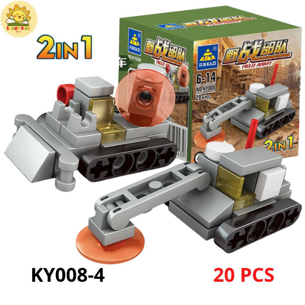 Đồ Chơi Lắp Ráp Hình Khối 2 IN 1, Kích Thước Nhỏ, Chi Tiết Chắc Chắn, Đồ Chơi Lắp Ghép Mô Hình Xe Ô Tô  - Sunny Kids
