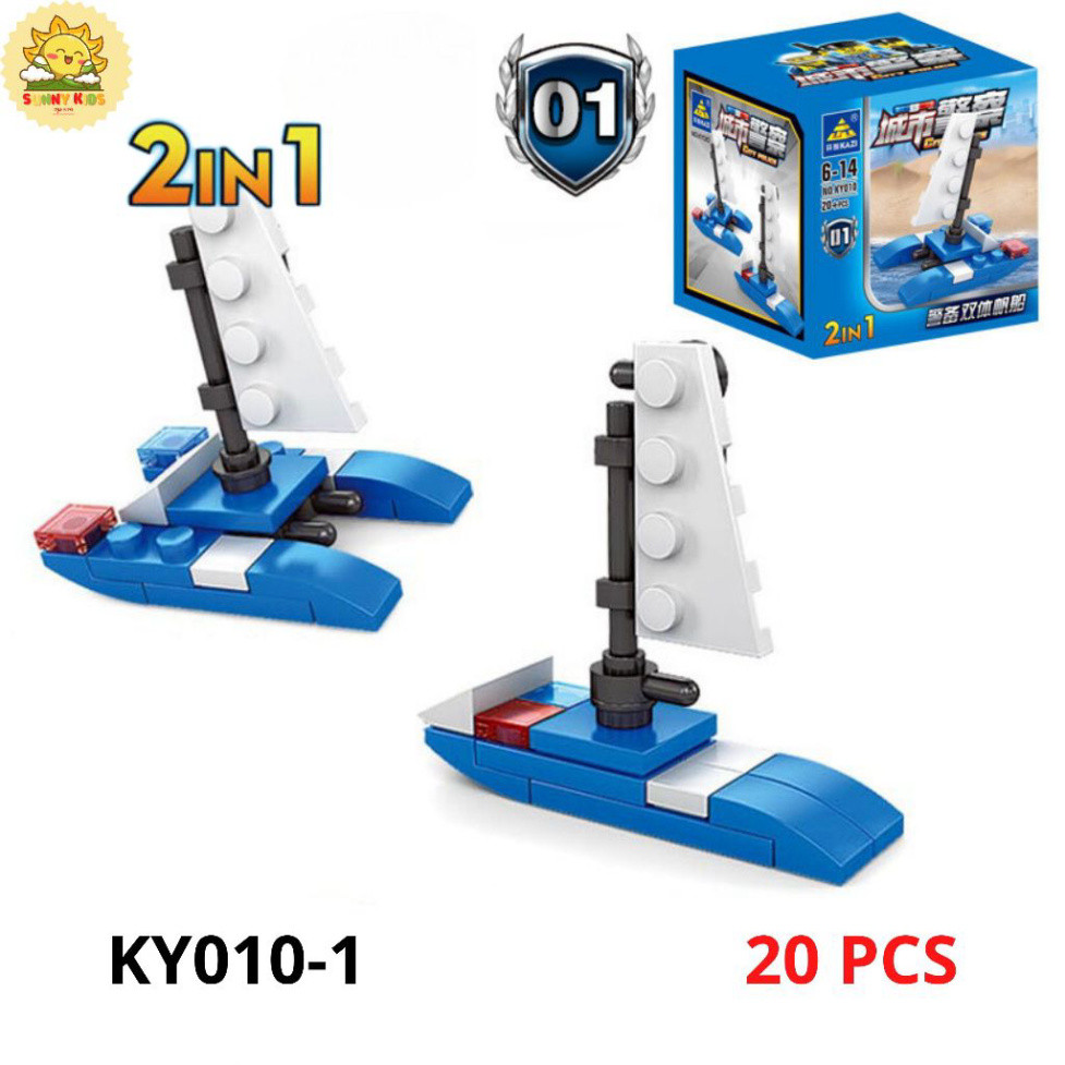 Đồ Chơi Lắp Ráp Hình Khối 2 IN 1, Kích Thước Nhỏ, Chi Tiết Chắc Chắn, Đồ Chơi Lắp Ghép Mô Hình Xe Ô Tô  - Sunny Kids
