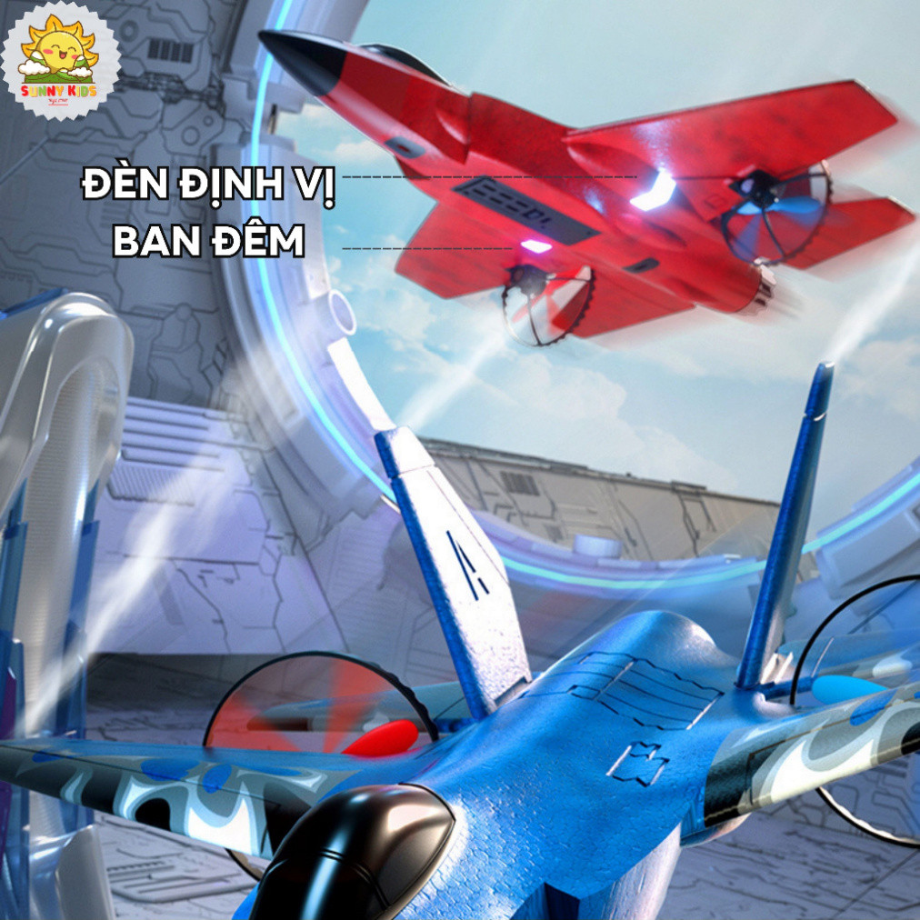 Máy bay chiến đấu F35 (HW39), Máy bay xốp điều khiển từ xa, Vòng bảo vệ cánh, Pin sạc, khoảng cách bay 100m - Sunny Kids
